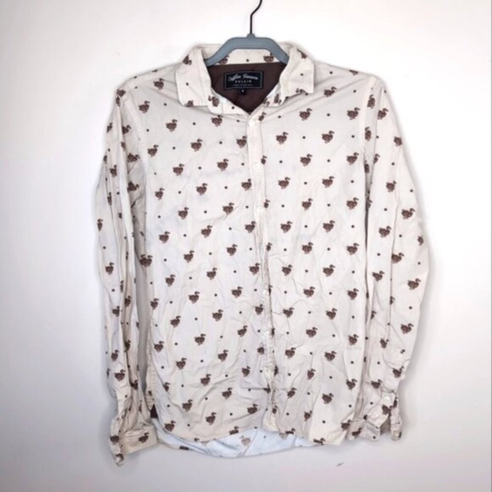 Pullin Creation Francaise Quirky Duck Bird Print Unisex Novelty Shirt S